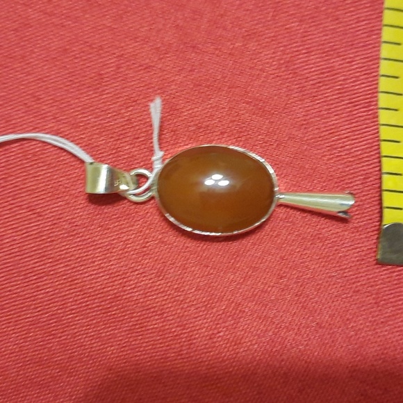 NEW Sterling silver carnelian pendant - Picture 4 of 7
